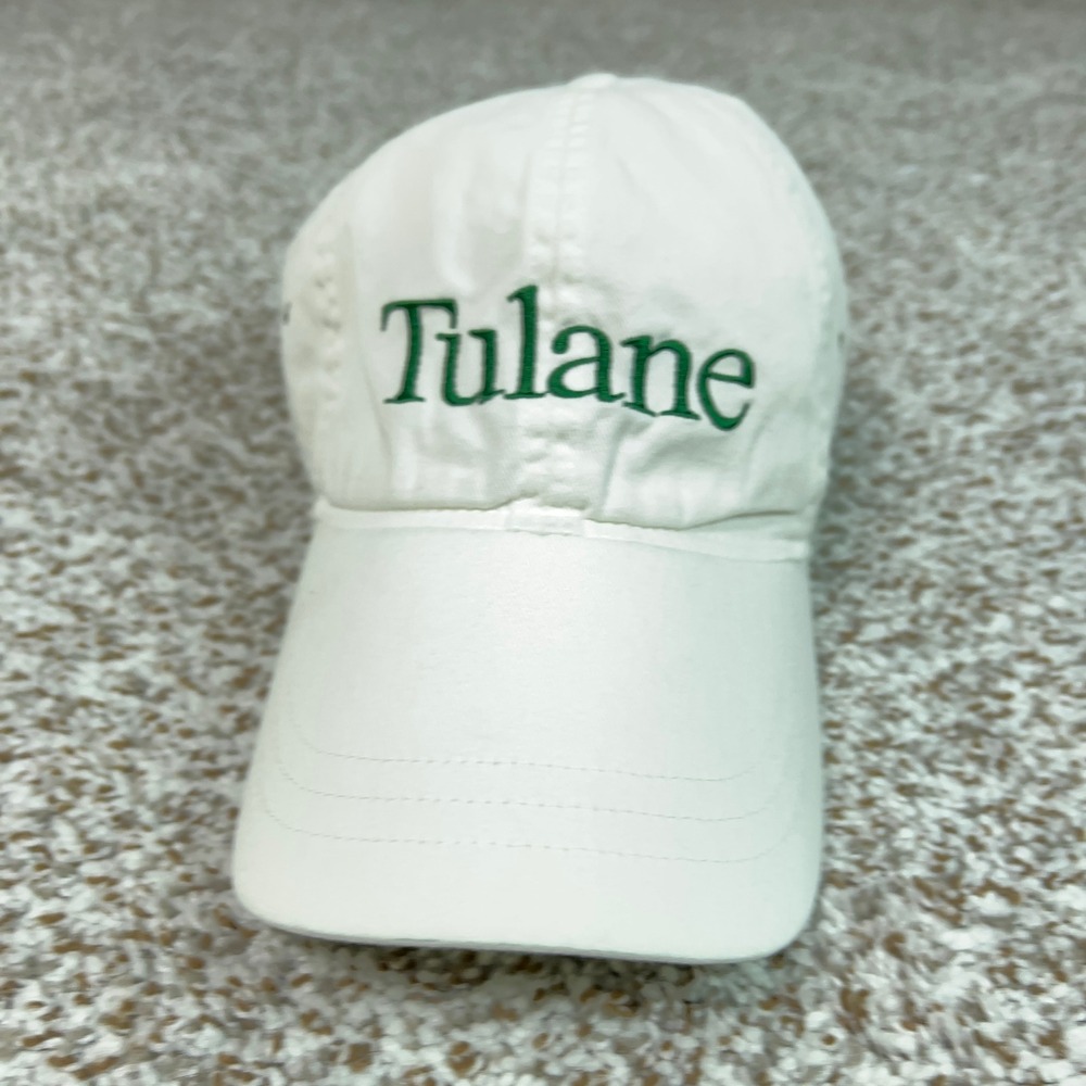 Tulane Green Wave Hat Men One Size White Green Wave NCAA Football Adjustable Cap